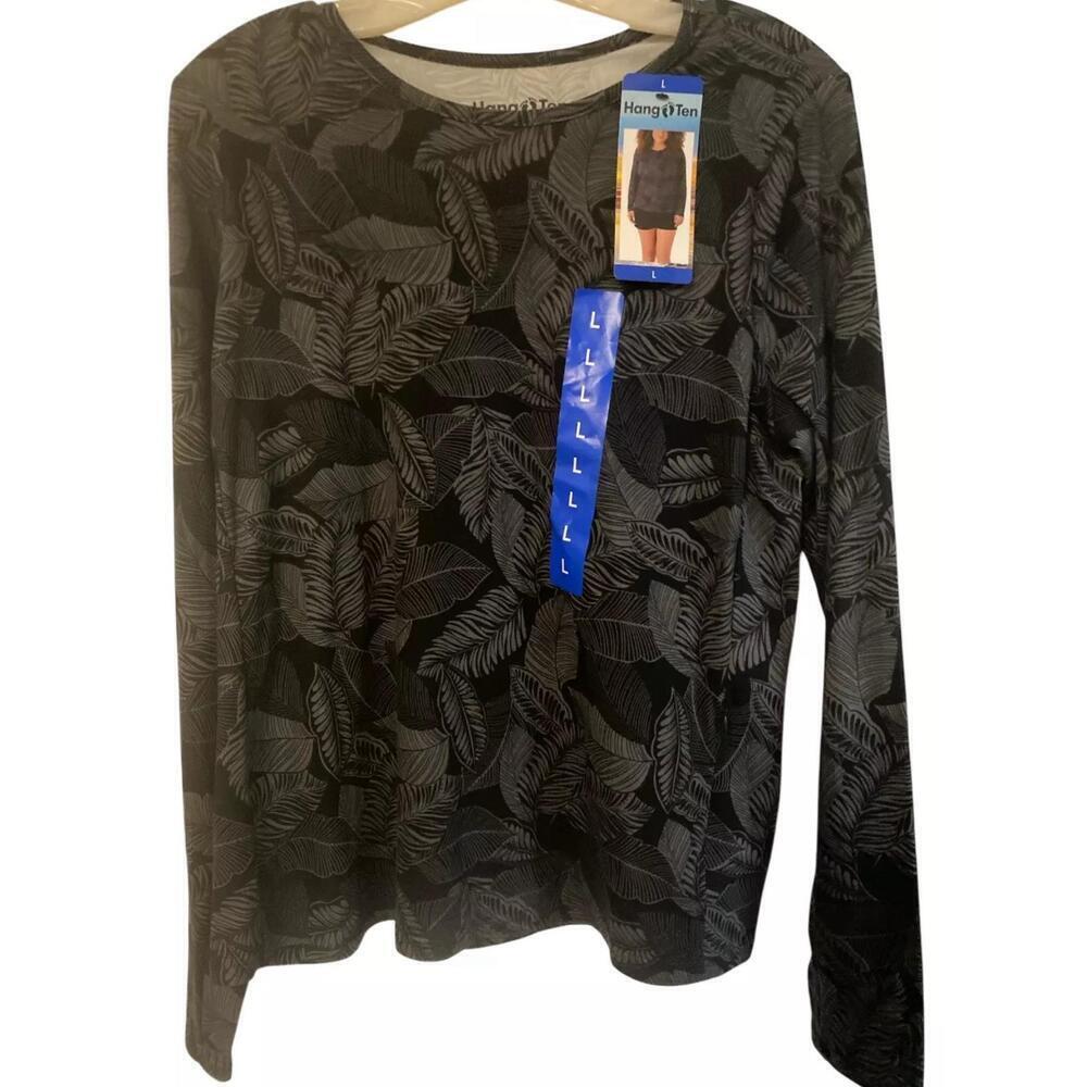 Hang Ten Women's Sunray Long Sleeve Sun Tee - UPF 50+ protection, Size L. AM